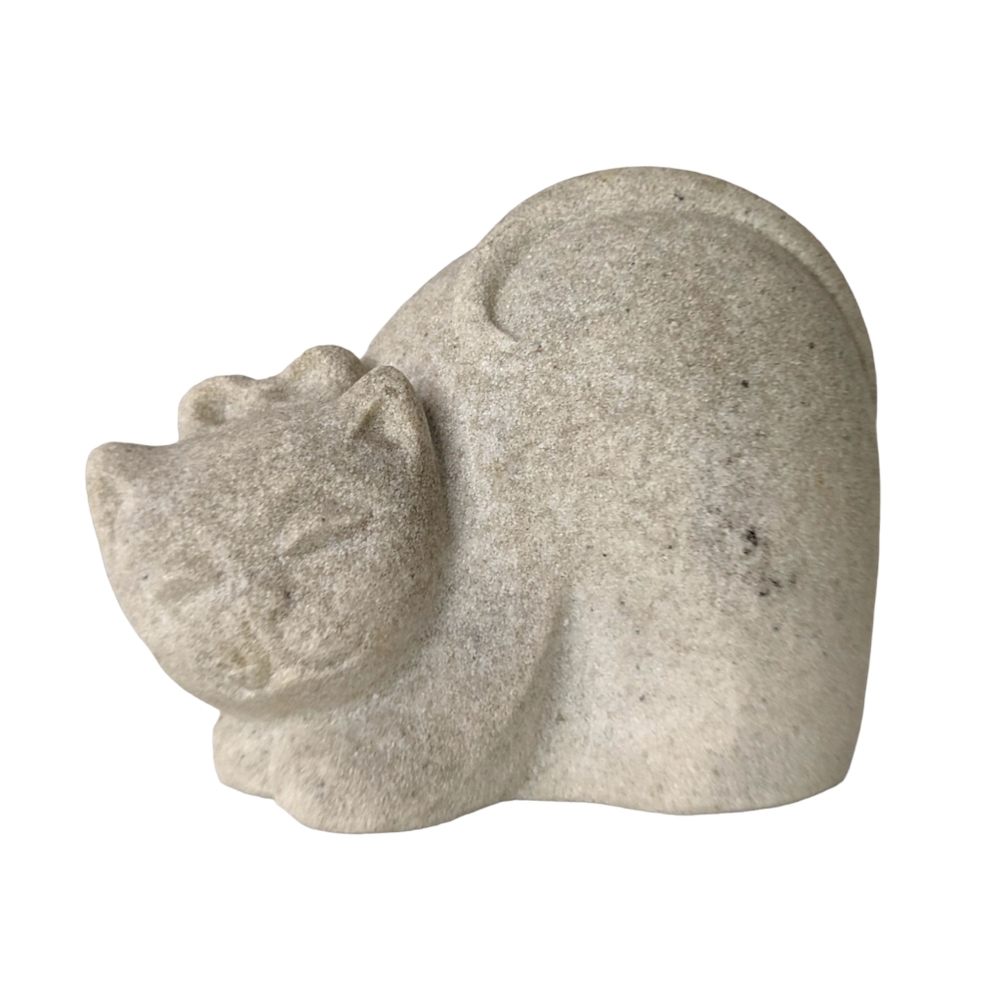 Marbell Stone Art Belgium Sandstone Figurine - Cat Figurine